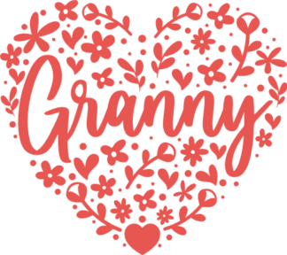 Granny, heart made of flowers, mothers day gift for grandmom - free svg file for members