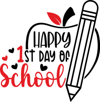 Happy 1st day of school, kids tshirt design - free svg file for members
