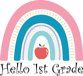 Hello 1st grade, rainbow design, Back to School kids tshirt design - free svg file for members