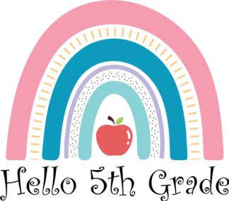 Hello 5th grade, rainbow design, Back to school kids tshirt design - free svg file for members