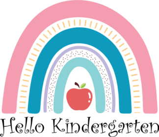 Hello kindergarten, rainbow design, Back to school kids tshirt design - free svg file for members