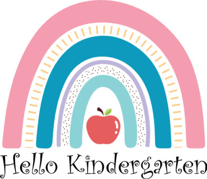 Hello kindergarten, rainbow design, Back to school kids tshirt design - free svg file for members