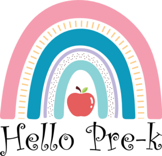 Hello pre-k, rainbow design, Back to school kids tshirt design - free svg file for members