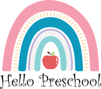 Hello preschool, rainbow design, Back to school kids tshirt design - free svg file for members