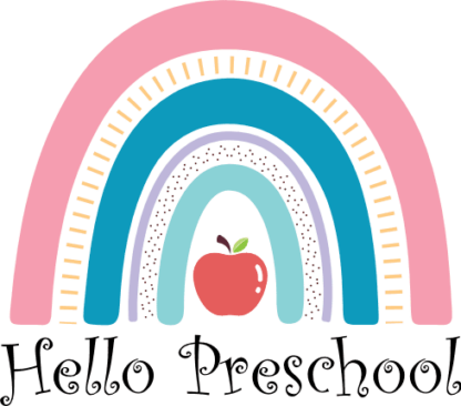 Hello preschool, rainbow design, Back to school kids tshirt design - free svg file for members