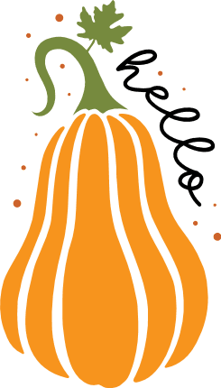 Hello pumpkin clipart image, farmhouse autumn decor - free svg file for members