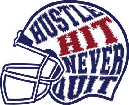 Hustle, hit, never quit, American football helmet clipart image - free svg file for members