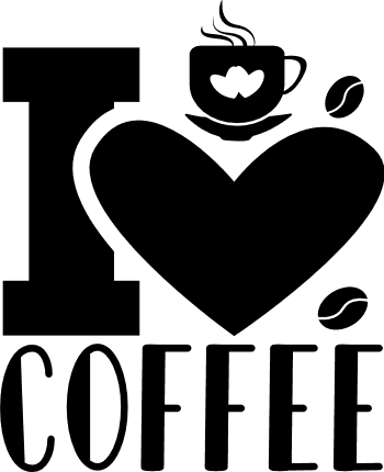 I love coffee, mug clipart image, gift for coffee lover - free svg file for  members - SVG Heart