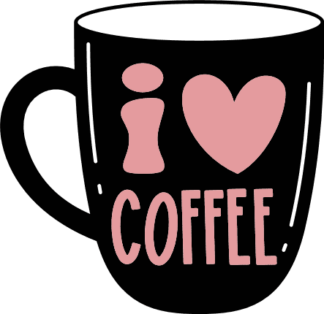 I love coffee, mug clipart image, gift for coffee lover - free svg file for members