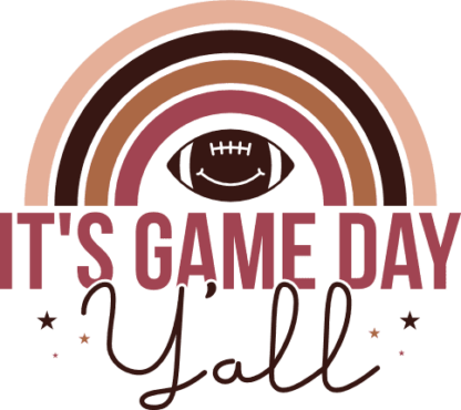 Its game day yall, rainbow design, football fan tshirt design - free svg file for members