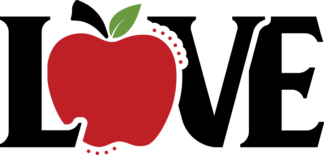 Love sign, apple, teacher t shirt design - free svg file for members