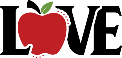 Love sign, apple, teacher t shirt design - free svg file for members
