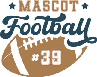 Personalized Mascot Football, team tshirt design with number - free svg file for members