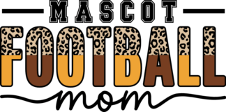 Mascot football mom, leopard skin, football fan tshirt design - free svg file for members