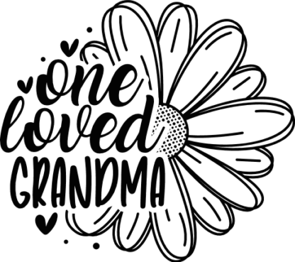 One Loved Grandma, half flower bloom, mothers day gift - free svg file for members
