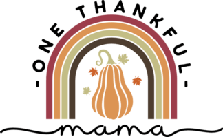 One thankful mama, rainbow, thanksgiving t-shirt design - free svg file for members
