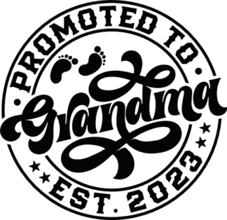 Promoted to grandma, est 2023, Baby announcement, tshirt design - free svg file for members