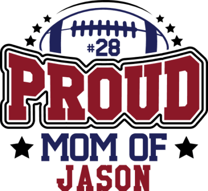 Proud mom of, personalized football t-shirt design - free svg file for members