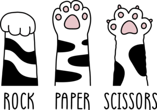 Rock, paper, scissors, cat paws, funny gift for pet lover - free svg file for members