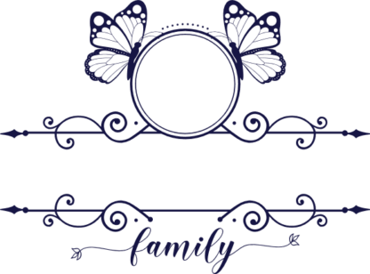 Ornamental monogram frame, Custom Family name, home decor - free svg file for members