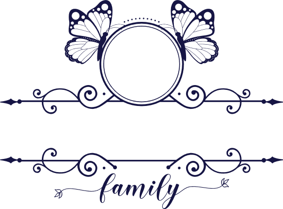 Ornamental monogram frame, Personalized Family name - free svg file for  members - SVG Heart
