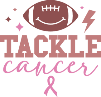 Tackle cancer, awareness quotes, American football ball - free svg file for members