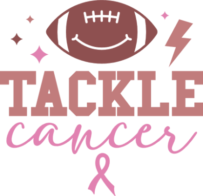 Tackle cancer, awareness quotes, American football ball - free svg file for members