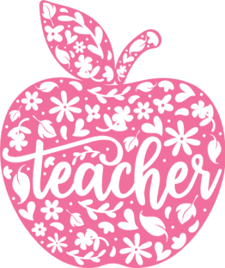 Teacher, apple made of flowers, gift for teacher - free svg file for members