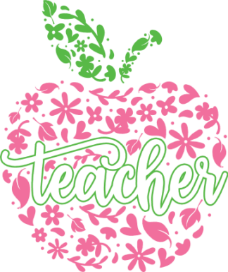 Apple made of flowers, Teacher, gift for teacher - free svg file for members