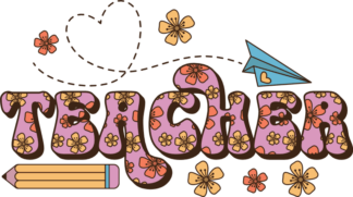 Floral Teacher sign, tshirt design for teacher - free svg file for members