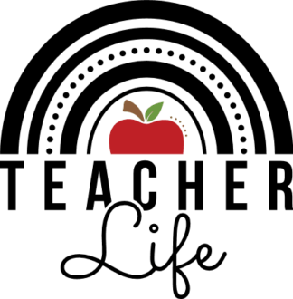 Teacher life, rainbow and apple, t shirt design for teacher - free svg file for members
