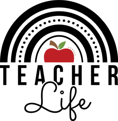 Teacher life, rainbow and apple, t shirt design for teacher - free svg file for members