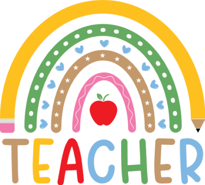 Teacher rainbow, tshirt design for teacher - free svg file for members