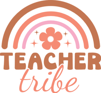 Teacher tribe, rainbow design, t-shirt design for teacher - free svg file for members