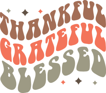 Thankful, grateful, blessed, thanksgiving t shirt design - free svg file for members