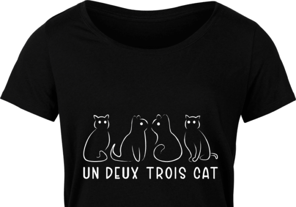 Un deux trois cat, t shirt design for cats lover - free svg file for