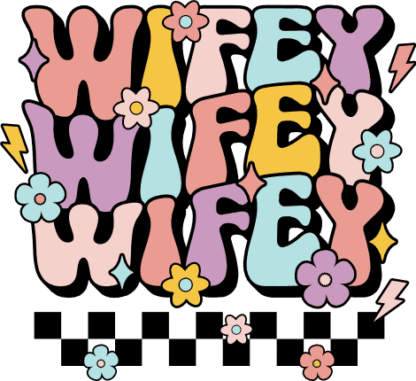 Wifey, echo stacked text, Wedding anniversary gift for wife - free svg file for members