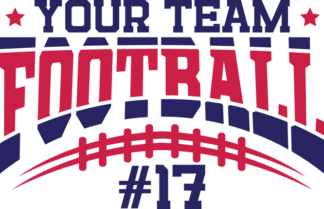 Personalized football team name and player number, t-shirt design - free svg file for members