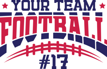 Personalized football team name and player number, t-shirt design - free svg file for members