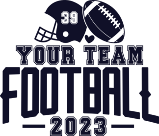 Personalized football team 2023, American football ball and helmet, tshirt design - free svg file for members