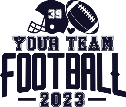 Personalized football team 2023, American football ball and helmet, tshirt design - free svg file for members