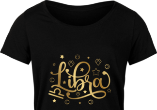 Libra sign, golden png for sublimation, birthday tshirt design - free svg file for members