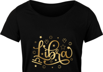 Libra sign, golden png for sublimation, birthday tshirt design - free svg file for members