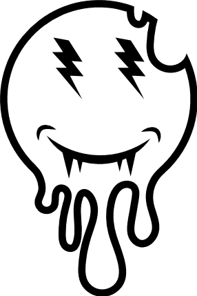 Melted dripping smiley emoji vampire teeth clipart image - free svg file for members
