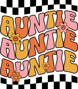 Auntie, echo stacked text, family or aunt's day present - free svg file for members