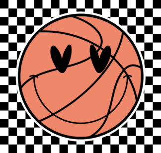 Basketball ball smiley with heart eyes, Basketball fan t-shirt design - free svg file for members