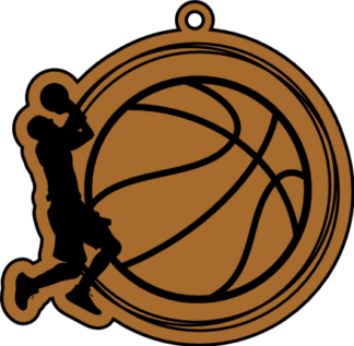 Basketball player and ball, keychain design - free svg file for members