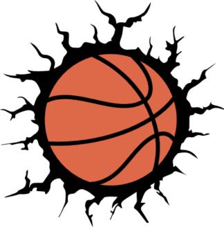 Basketball ball and hole in the wall clipart image - free svg file for members