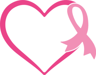 Heart and Ribbon clipart image, Breast Cancer Awareness - free svg file for members