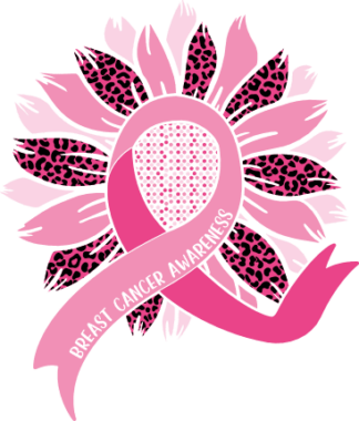 Breast cancer awareness, leopard skin sunflower and pink ribbon - free svg file for members